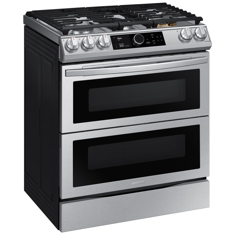 Samsung 30" 6 cu. ft. Smart Slide-In Flex Duo Gas Range with Griddle